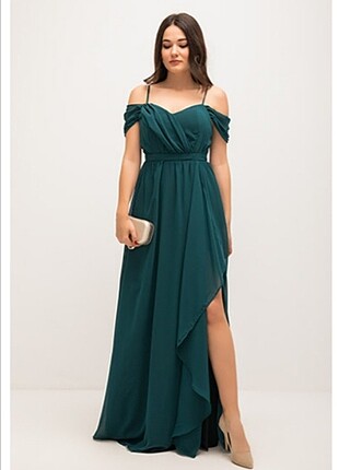 Zümrüt yeşili deniz butik abiye