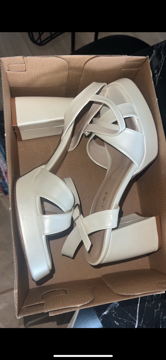 Beyaz Platform Topuklu Gelin Ayakkabısı - Görsel 3