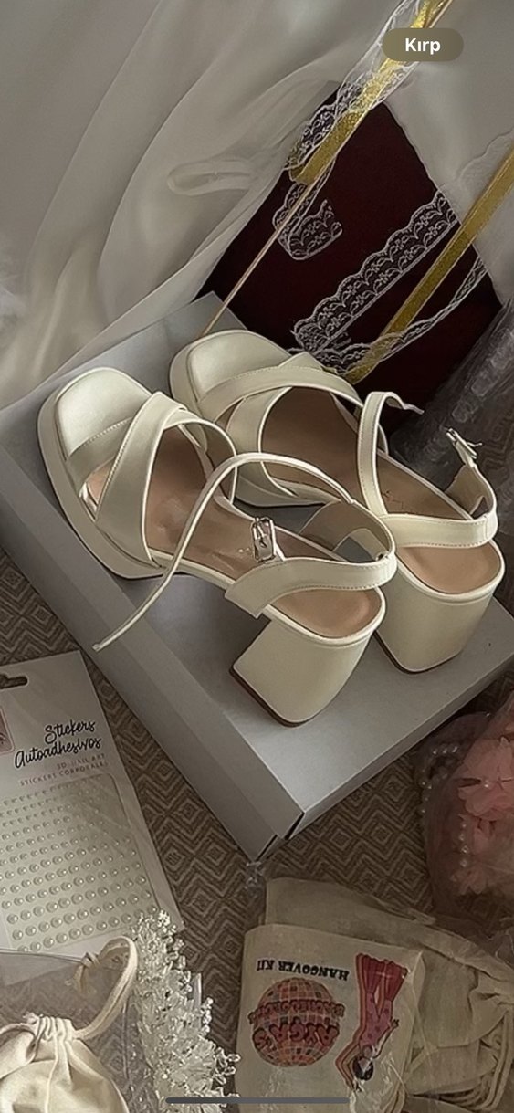 Beyaz Platform Topuklu Gelin Ayakkabısı - Görsel 2