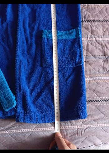 Kapüşonlu Erkek Çocuk Bornozu - Mavi - Görsel 2