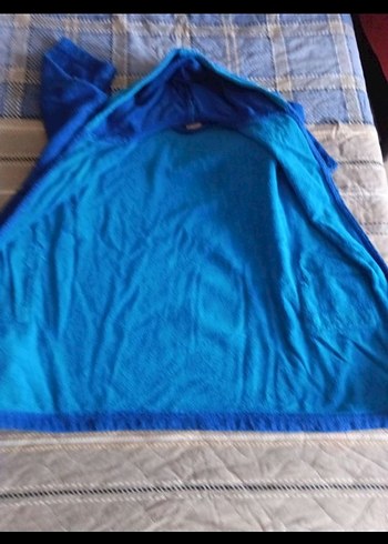 Kapüşonlu Erkek Çocuk Bornozu - Mavi - Görsel 4