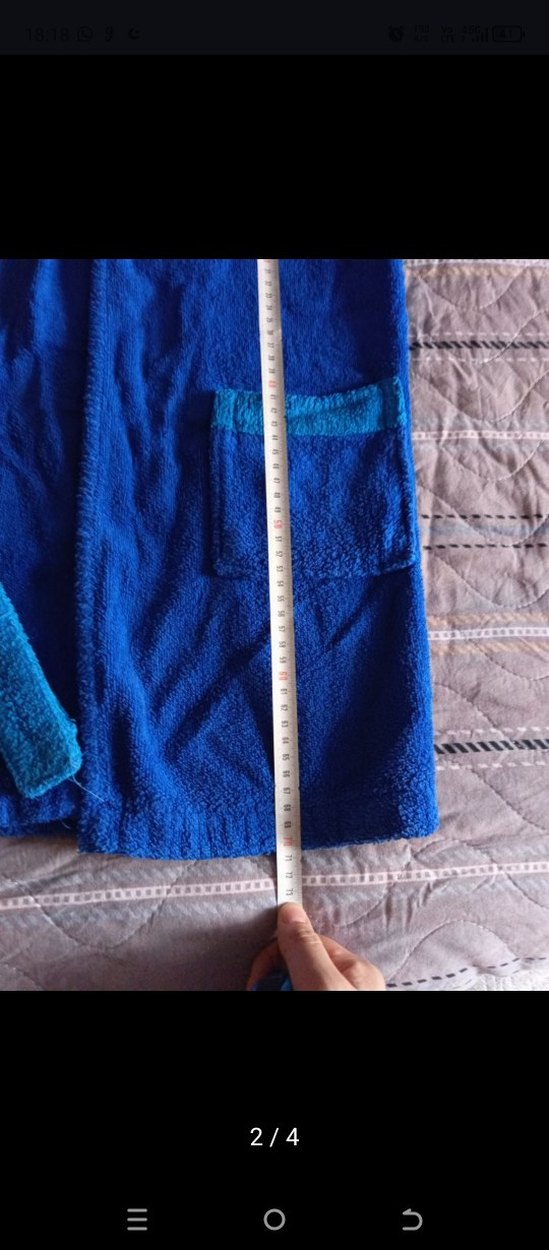 Kapüşonlu Erkek Çocuk Bornozu - Mavi - Görsel 2