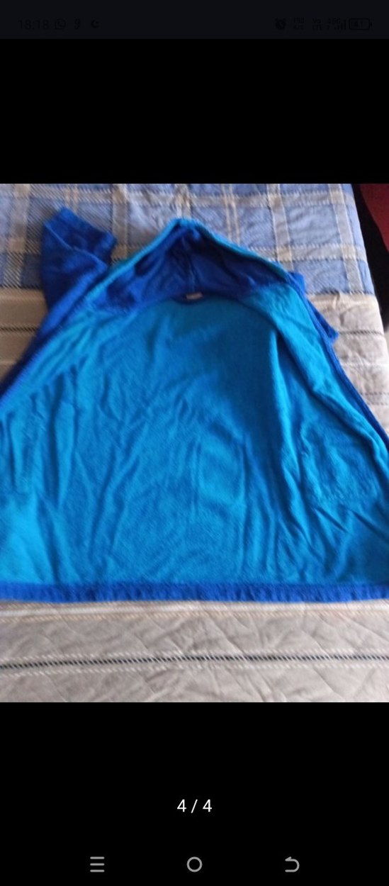 Kapüşonlu Erkek Çocuk Bornozu - Mavi - Görsel 4