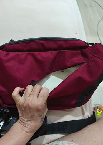 Diğer Bordo ve siyah çarpraz çanta