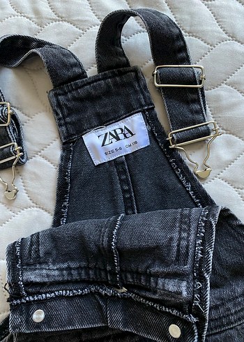Zara Kız Çocuk Siyah Kot Tulum