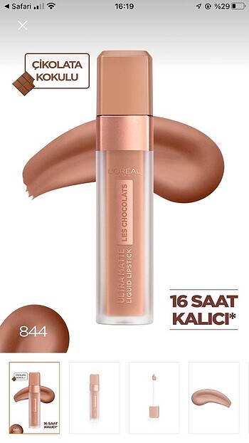 L'Oréal Paris Loreal Paris les chocolats ruj kalıcı mat 844 numara
