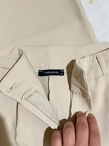 Ekru kumaş pantolon - Görsel 5