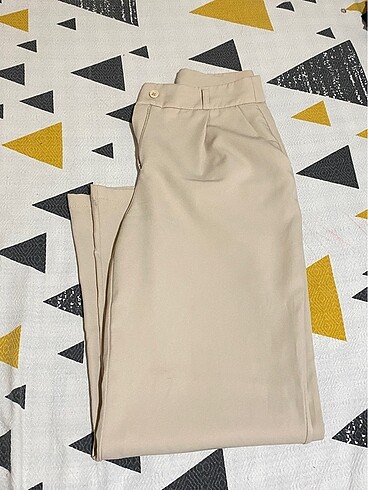 Ekru kumaş pantolon - Görsel 6