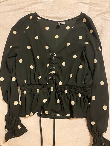 H&M Şifon puantiyeli bluz