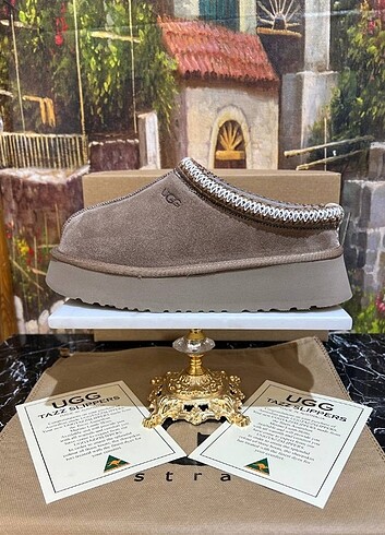 Orjinal deri UGG tazz slipers= vizyon beyaz