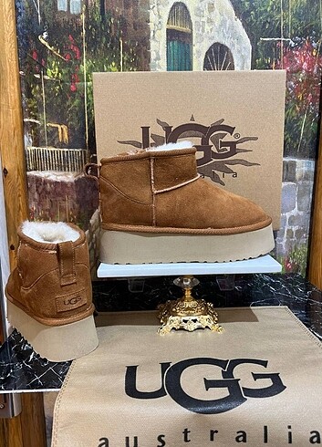 Orjinal deri Ugg mini platform 