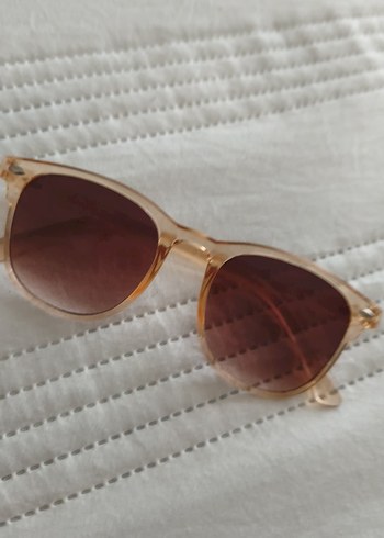 Şeffaf Bej Vintage Kadın Güneş Gözlüğü - Görsel 2