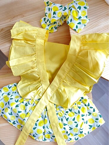 Diğer Kız bebek limonlu tulum va bandana