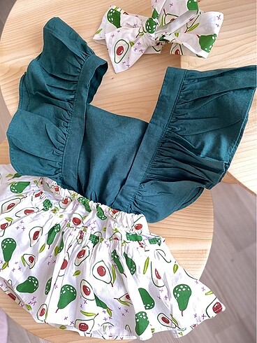Diğer Kız çocuk avakado tulum ve bandana