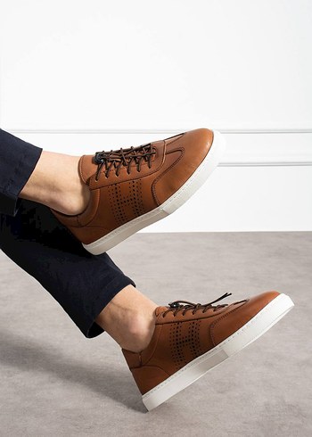 Diğer Sik Kahverengi Deri Sneaker