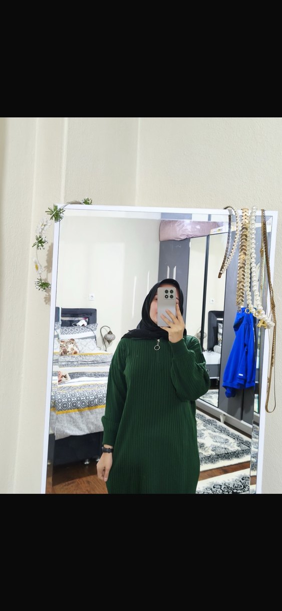 Kadın Haki Triko Boğazlı Tunik - Görsel 2