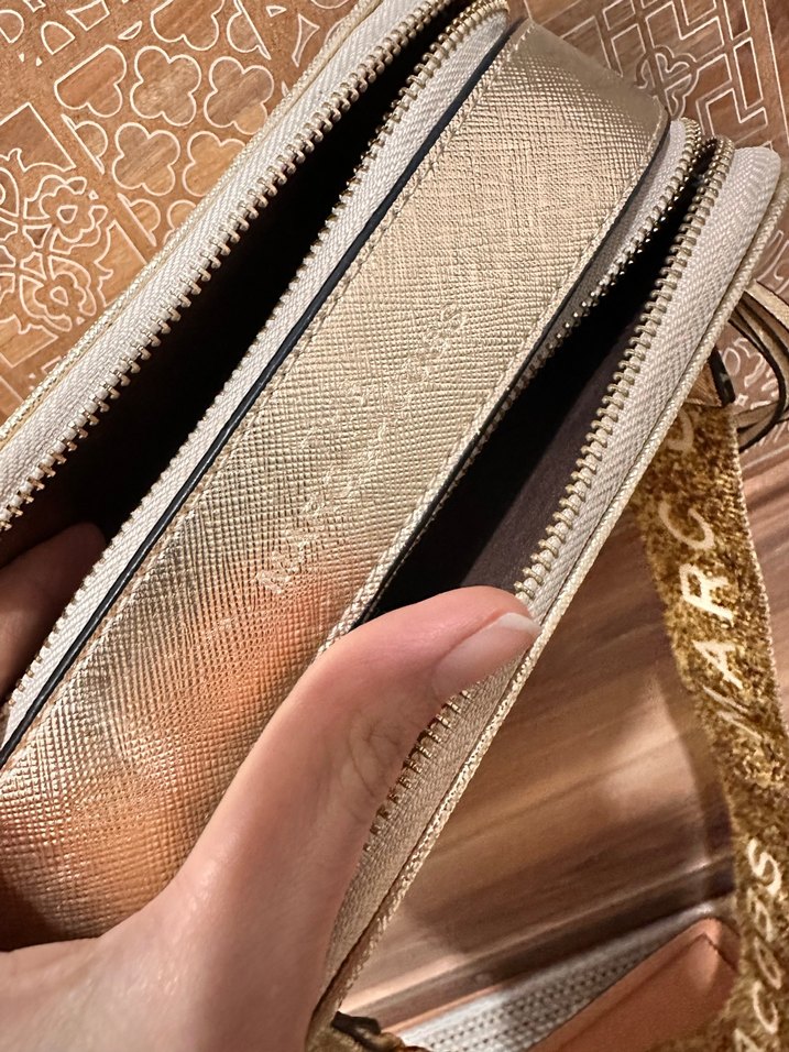 Altın Renkli uzun askı Detaylı Deri Çanta - Görsel 4