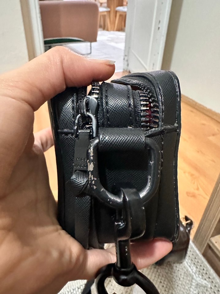 Siyah Deri Kadın Çapraz Çanta - Görsel 5