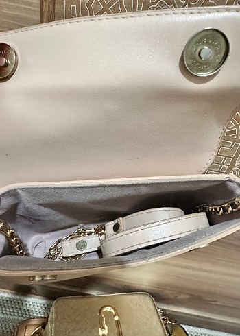 Bej Deri Kadın Çanta EM Tokalı - Görsel 2