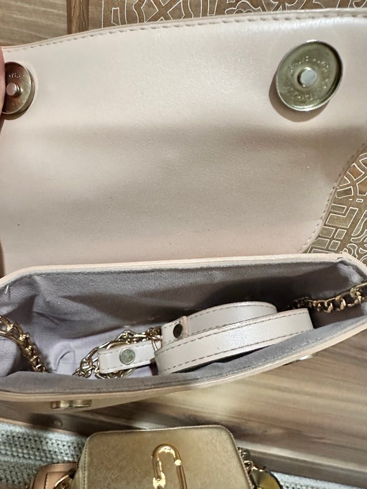 Bej Deri Kadın Çanta EM Tokalı - Görsel 2