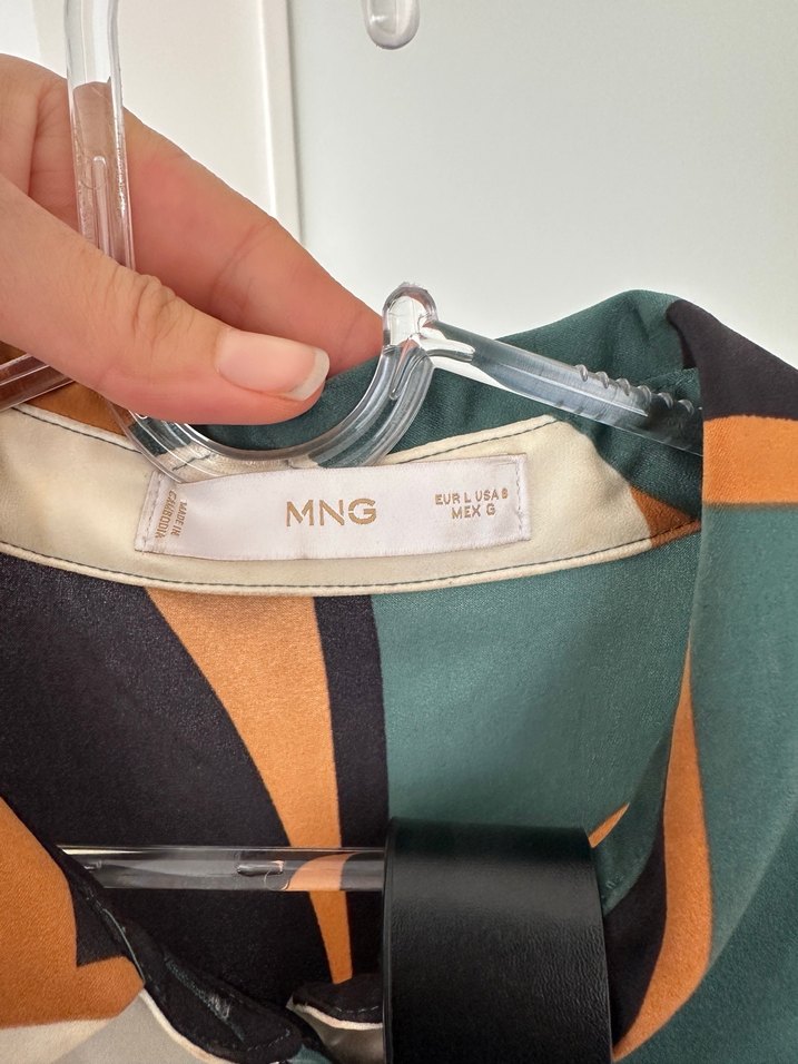 Desenli Uzun Kadın Elbise, Kemerli, V Yaka - Görsel 4