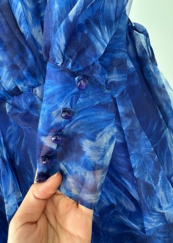 Mavi Bohem Uzun Abiye Elbise - Görsel 6