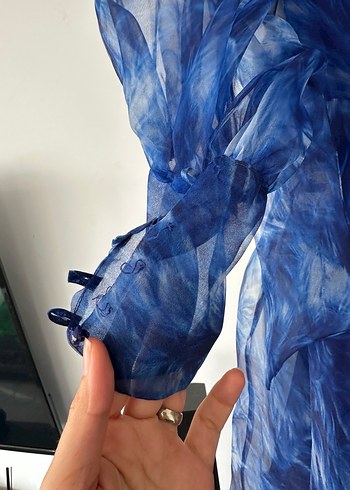 Mavi Bohem Uzun Abiye Elbise - Görsel 5