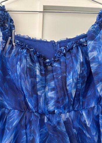 Mavi Bohem Uzun Abiye Elbise - Görsel 7