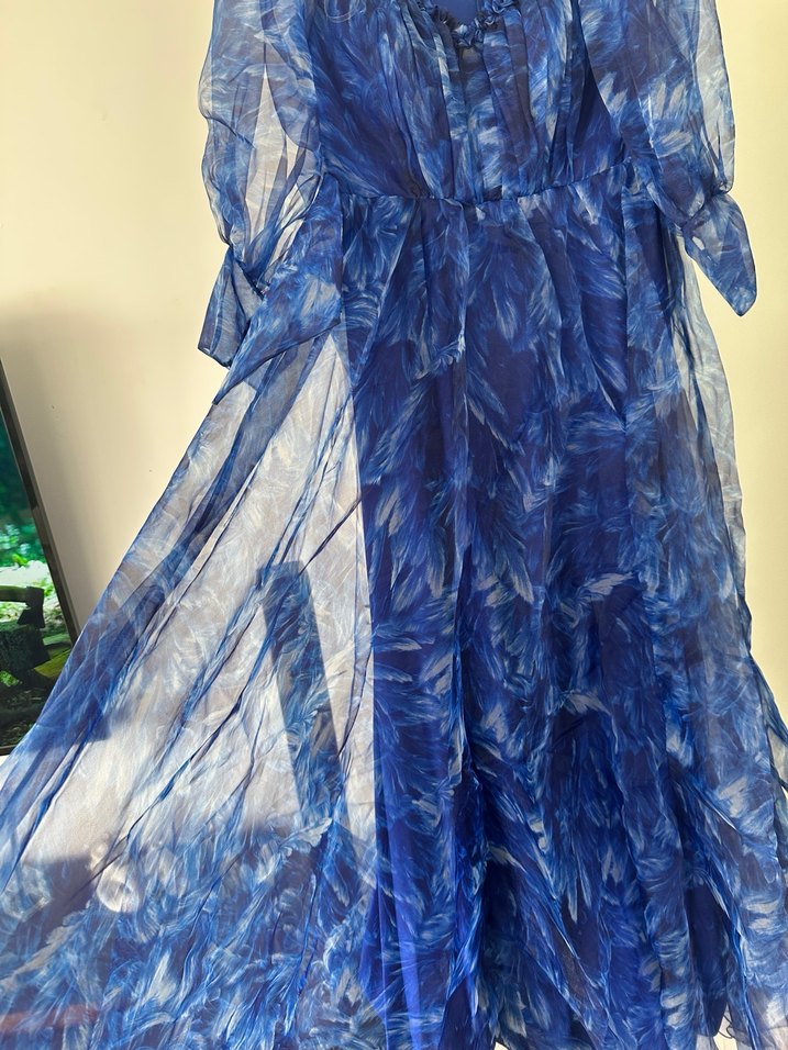 Mavi Bohem Uzun Abiye Elbise - Görsel 4