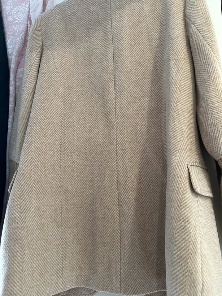 Bej Midi Kadın Yün Palto - Görsel 5