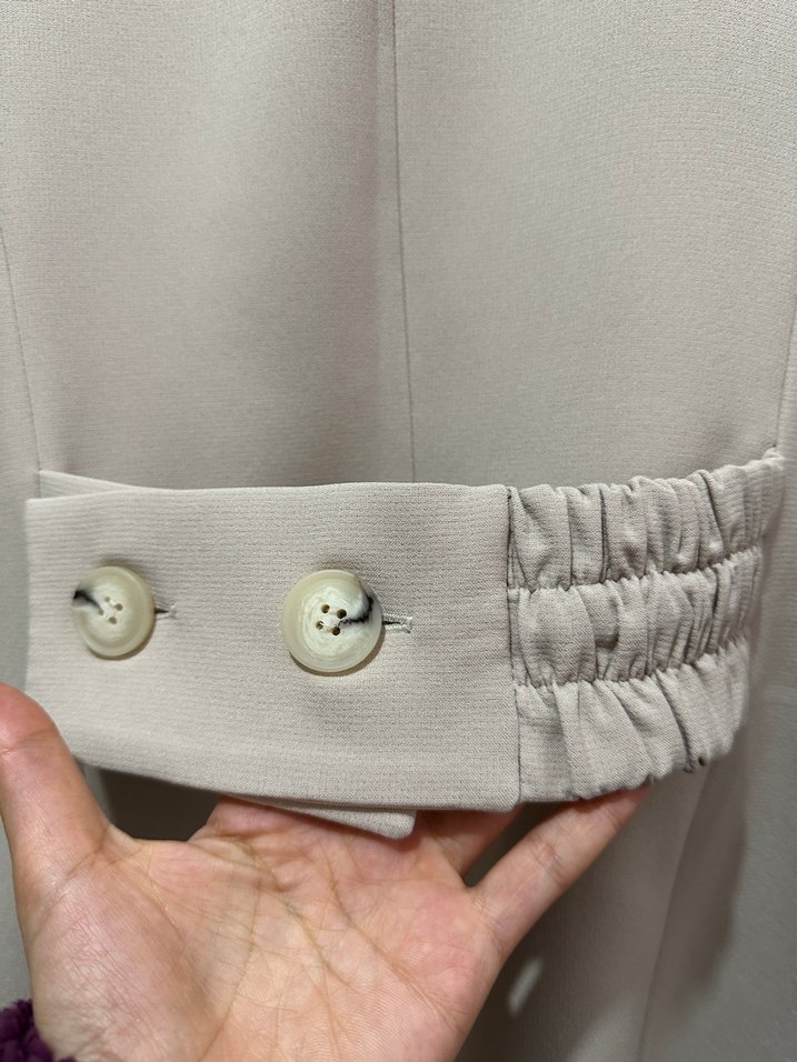 Bej Uzun Kesim Kadın Blazer Ceket - Görsel 4