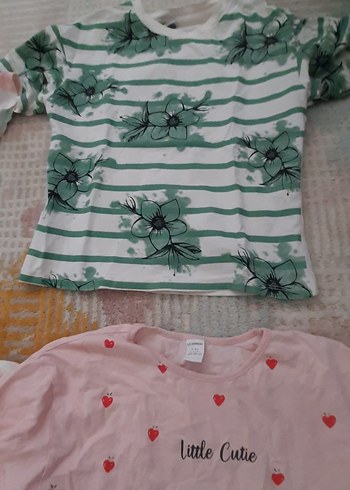 Kızlar için pastel bağlama desenli kısa kollu tişört - Görsel 5