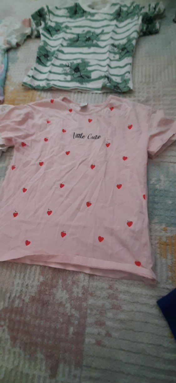 Kızlar için pastel bağlama desenli kısa kollu tişört - Görsel 3