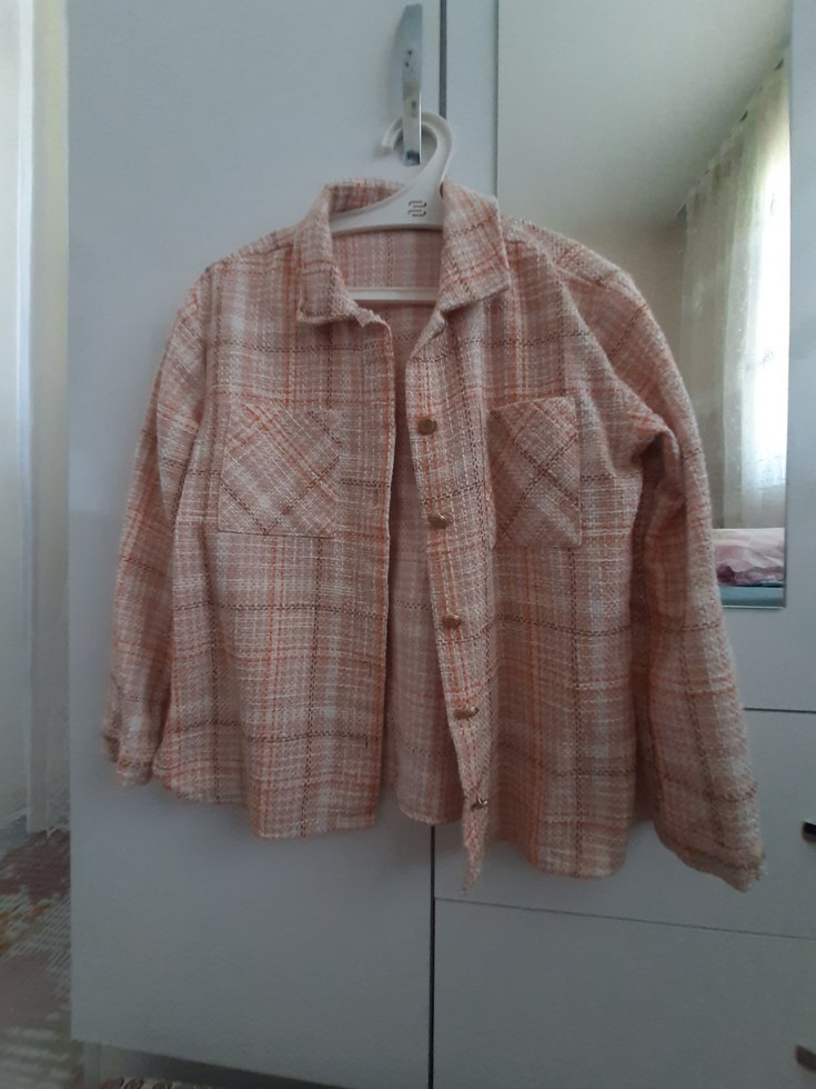 Bej genç tarz Düğmeli Uzun Kollu Gömlek - Görsel 2