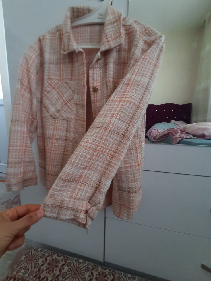 Bej genç tarz Düğmeli Uzun Kollu Gömlek - Görsel 3