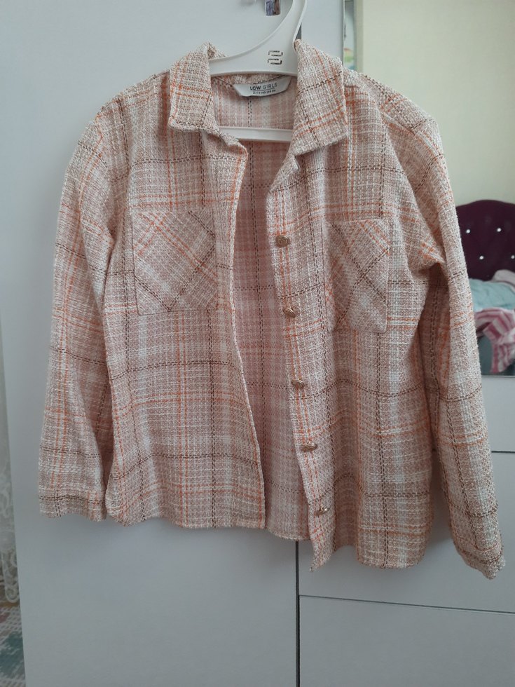 Bej genç tarz Düğmeli Uzun Kollu Gömlek - Görsel 5