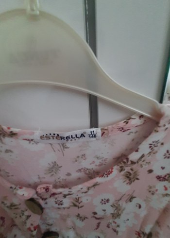 Düğmeli Pembe Bohem yazlık tarz Elbise - Görsel 6