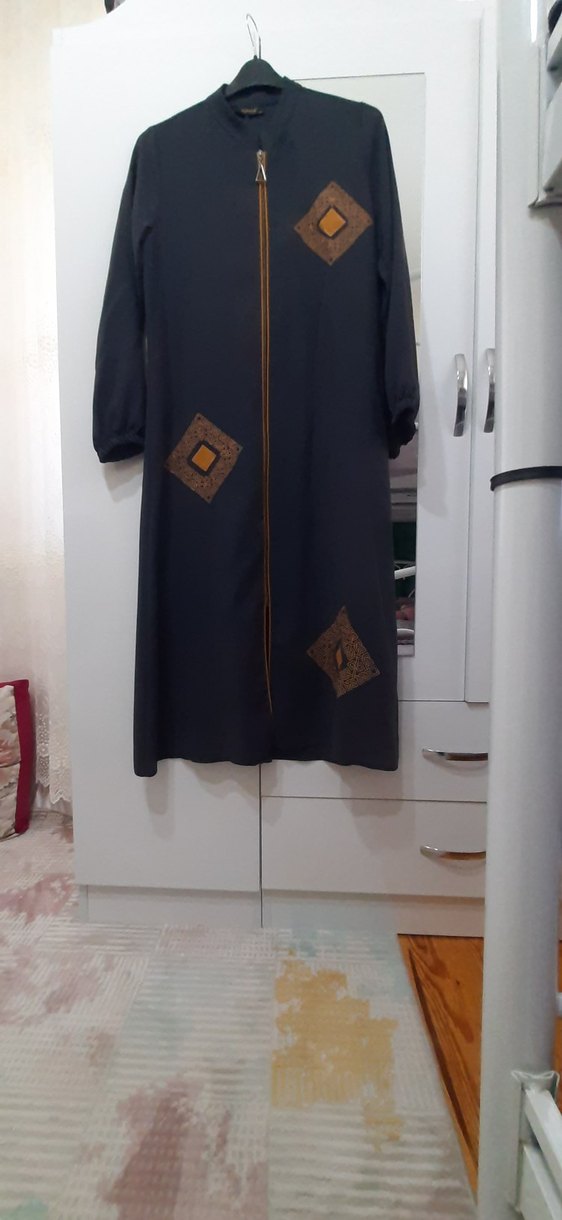 Nakışlı Lacivert Kadın Uzun Kap - Görsel 3