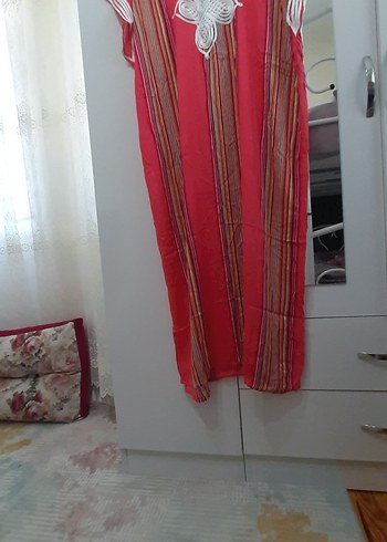 Nakışlı Renkli Bohem Uzun Elbise - Görsel 3