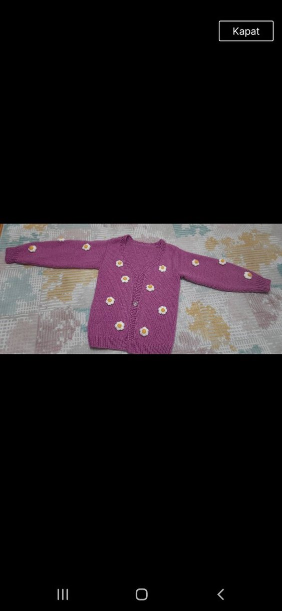 Pembe Örgü Kadın Hırka, Uzun Kollu, Midi Boy - Görsel 4