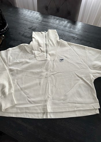 Kadın krem orijinal Puma marka Sweatshirt