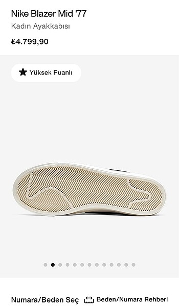 40 Beden Nike Blazer Mid?77 Orjinal