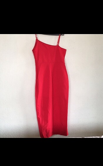 Asimetrik askılı elbise - Görsel 3