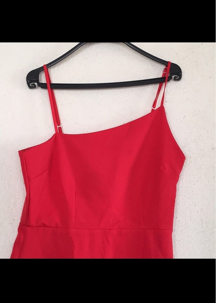 Asimetrik askılı elbise - Görsel 2