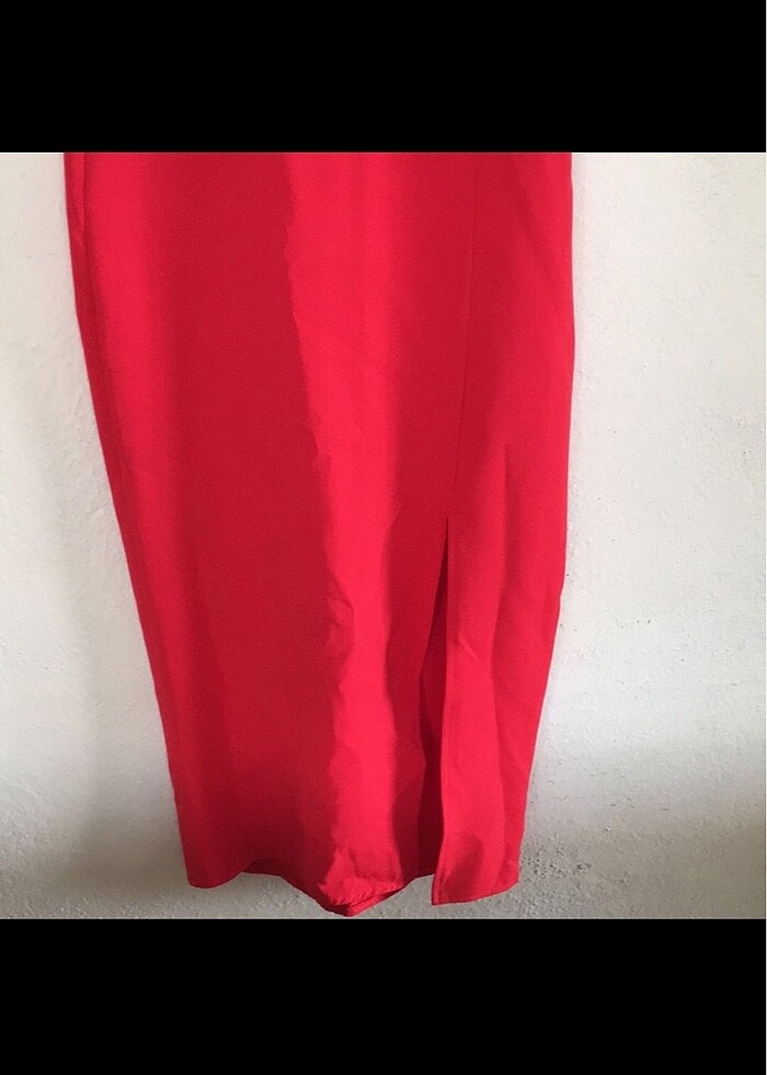 Asimetrik askılı elbise - Görsel 5