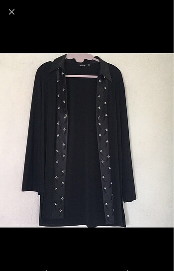 Büyük beden yelek bluz etek takımı - Görsel 2