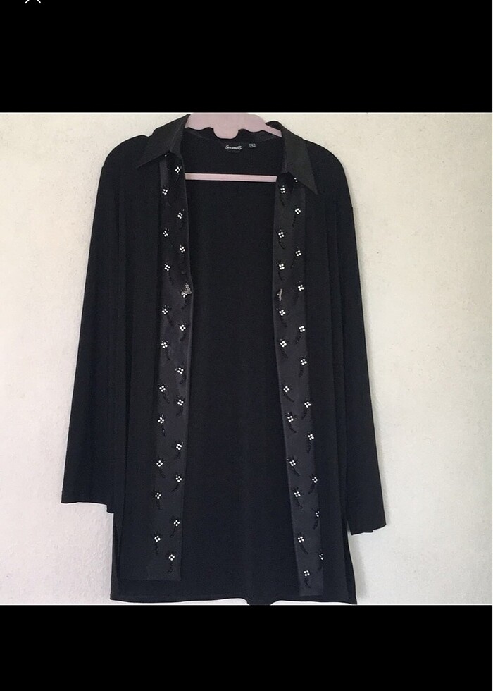 Büyük beden yelek bluz etek takımı - Görsel 2