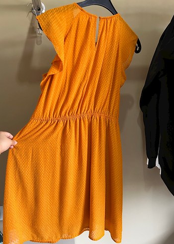 Parlak Sarı Yılan Desenli Bohem elbise - Görsel 3