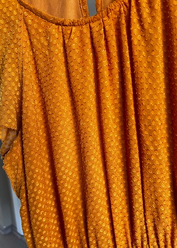 Parlak Sarı Yılan Desenli Bohem elbise - Görsel 2