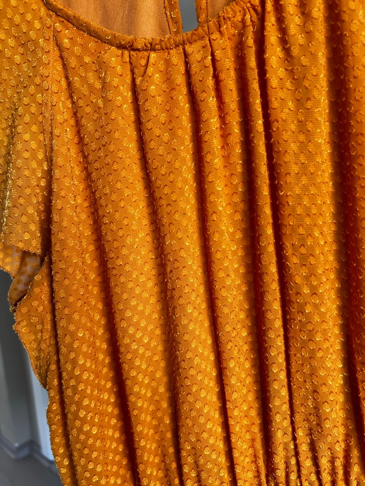 Parlak Sarı Yılan Desenli Bohem elbise - Görsel 2